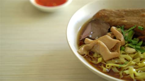 Egg Noodles With Stewed And Braised Duck In Brown Soup Asian Food