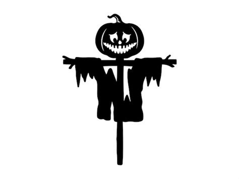 Premium Vector Halloween Scary Scarecrow Silhouette Illustration