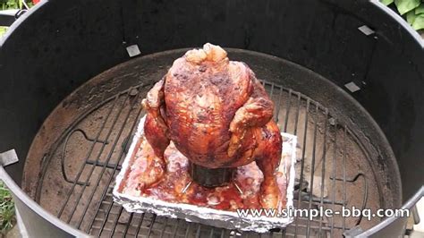 How To Cook Beer Can Chicken On A Weber Kettle Barbecue Youtube