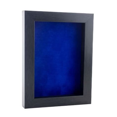 Charcoal Wood Shadow Box Frame Royal Blue Suede Backing 30 Sizes Acrylic Front 20x30 20x30 Kroger