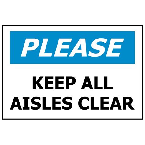 250x170 SA Keep All Aisles Clear Sign Safety Genius