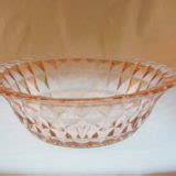 Jeannette Windsor Diamond Pink Berry Bowl Old Time Glass