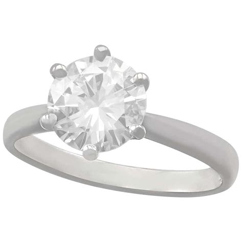 2.86 Carat Diamond Gold Platinum Solitaire Ring at 1stDibs