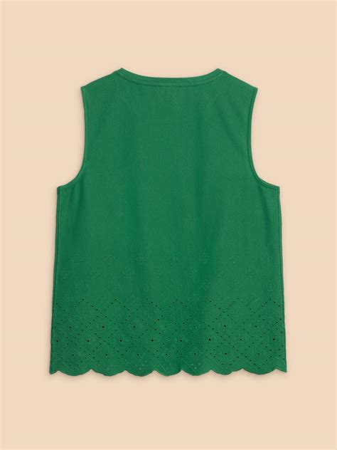 SILVIA CUT OUT VEST in BRIGHT GREEN | White Stuff
