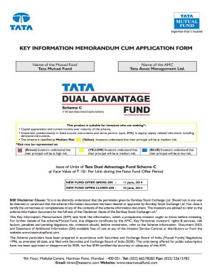 Fillable Online Key Information Memorandum Cum Application Form Name Of