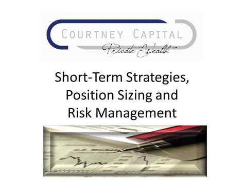 PDF Short Term Strategies Position Sizing And Risk Management