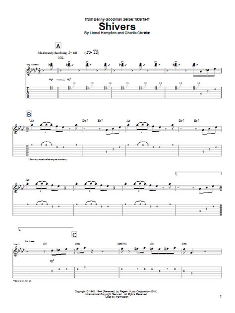 Shivers by Charlie Christian - Guitar Tab - Guitar Instructor