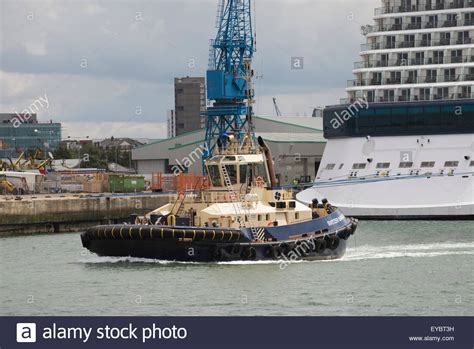 The Southampton Docks Port Or Harbour Tug Svitzer Bargate Underway Hi