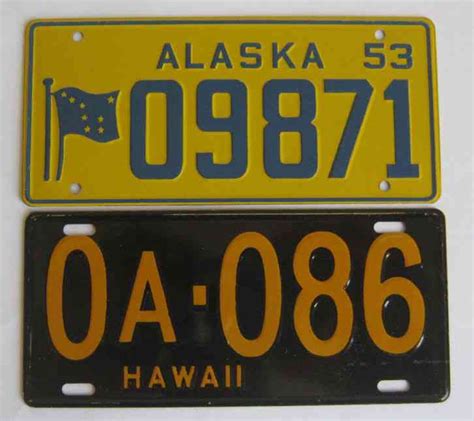 Two 1953 Wheaties Vintage Cereal Premium License Plates