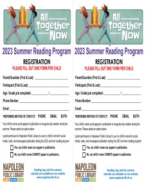 Fillable Online Summer Reading Challenge Mcpl Fax Email Print Pdffiller