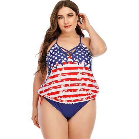 Women S Plus Size Bikini Two Piece Triangle Tummy Control American