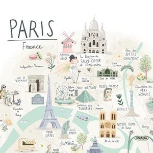 Printable Paris Illustrated Map, Art Print - Etsy