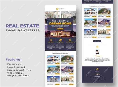 Premium Psd Real Estate Agency Newsletter Responsive Email Template