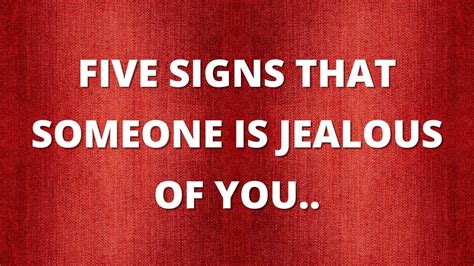 FIVE SIGNS THAT SOMEONE IS JEALOUS OF YOU Psychological Facts