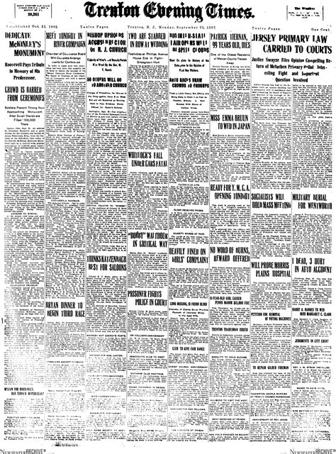 Historic Trenton’s Day in the Life: September 30, 1907 - TrentonDaily