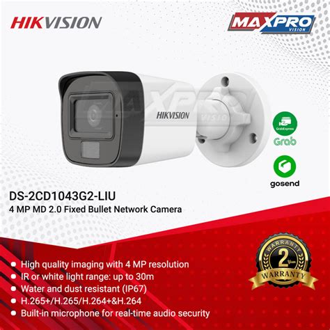 Jual Ds Cd G Liu Hikvision Ip Camera Mp Dual Light Bullet Audio