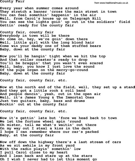 Bruce Springsteen Song County Fair Lyrics