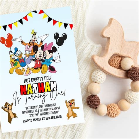 Mickey Mouse Clubhouse First Birthday Invitation Etsy