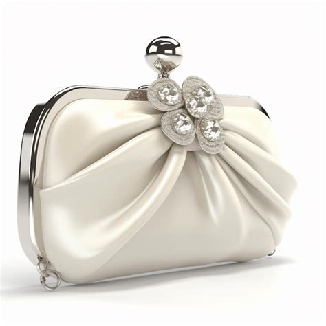 Premium Ai Image A Close Up Of A White Purse With A Bow On It