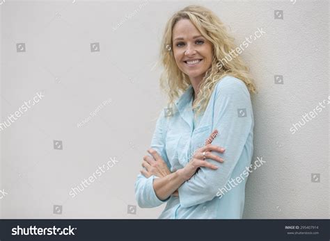 Beautiful Blonde Model Posing Outdoors Stock Photo Shutterstock