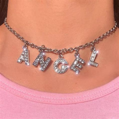 Shop Tmp Rhinestone Word Choker Accessory Accessories Angel 90s