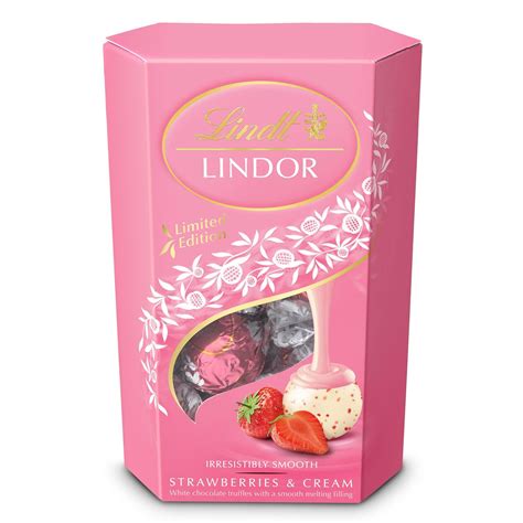 Lindt Lindor Irresistibly Smooth Chocolate With Strawberry And Cream 200g