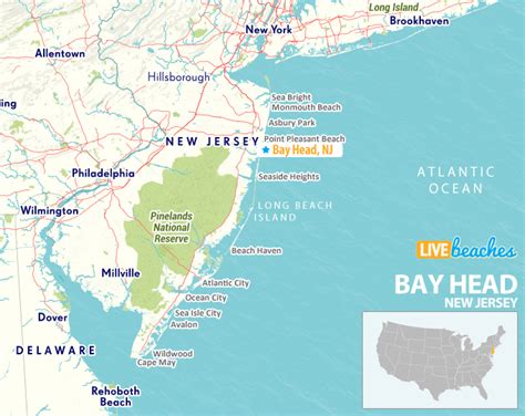 Map of Bay Head, New Jersey - Live Beaches