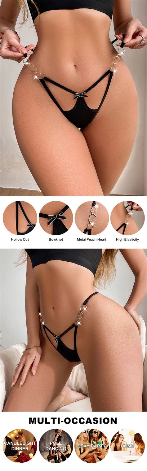 New Arrival Young Women Thongs Wholesale Black Bow Underwear Hot Girl