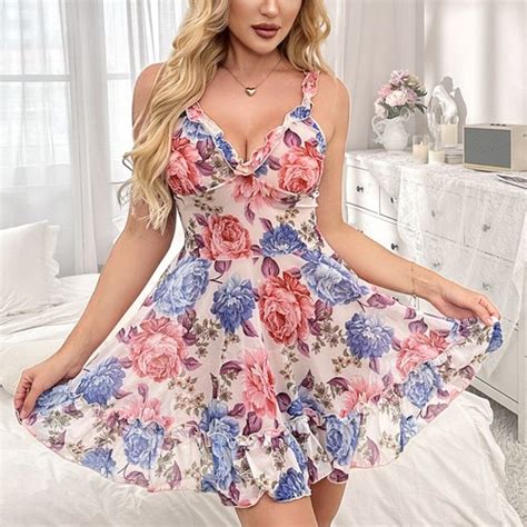 Sexy Women S Lingerie Floral Sheer Sleepwear Underwear Dress See Thru Babydoll S EBay