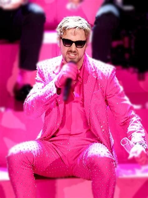 Oscars 2024 Ryan Gosling Pink Suit Kenergy Barbie Pink Suit