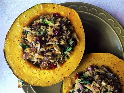 Healthy Dinner Wild Rice Stuffed Acorn Squash Peaceful Dumpling