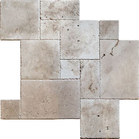 Travertine Tile French Pattern Chiseled Edge Tile Stained