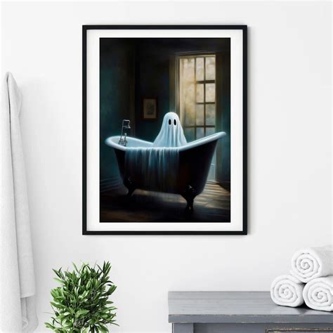 Ghost Bathroom Poster Ghost Standing In Bathroom Creepy Ghost In The