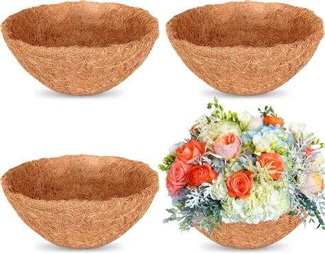 Zeedix 4pcs 18inch Coconut Liners Coco Coir Hanging Basket Liners 100 Natural Coco Fiber Liners