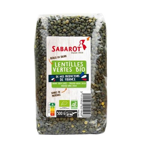 Lentilles Vertes Bio De France Paquet De 500g Sabarot Cdiscount Au