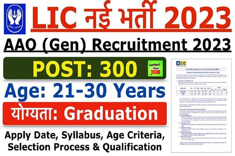 Lic Aao New Vacancy Notification Online Form Released Check