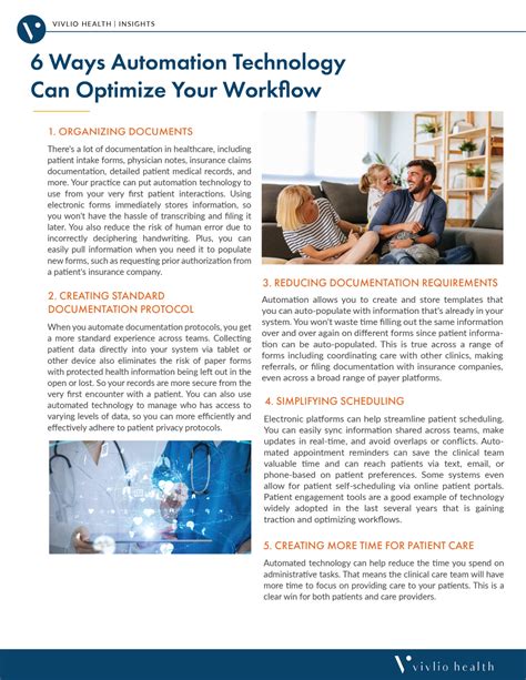 6 Ways Automation Technology Can Optimize Your Workflow - Vivlio Health