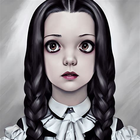 Wednesday Addams Portrait Creative Fabrica