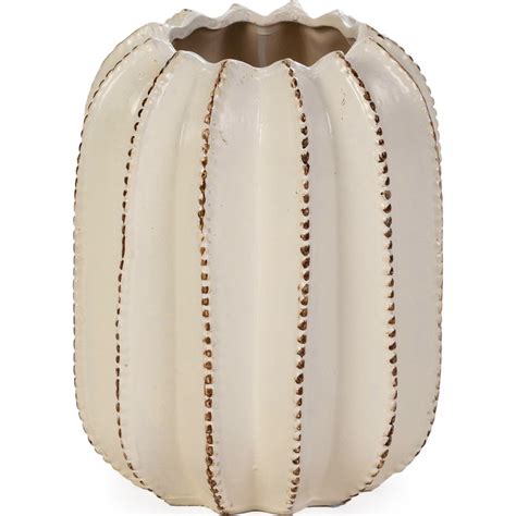 Vase C Ramique Blanc Cass Dor