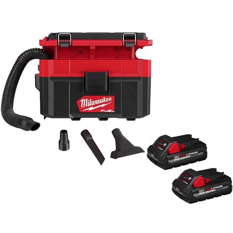 Milwaukee M18 Fuel Packout 18 Volt Lithium Ion Cordless 2 5 Gal Wet Dry Vacuum With 2 M18 High