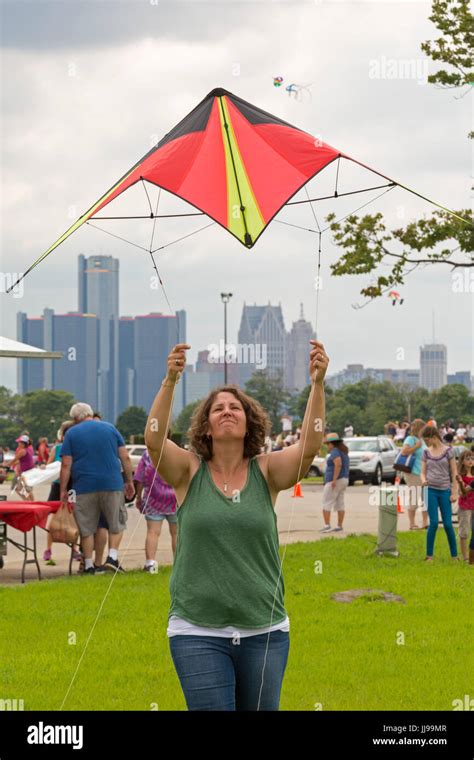 Detroit Michigan The Detroit Kite Festival Held On Belle Isle