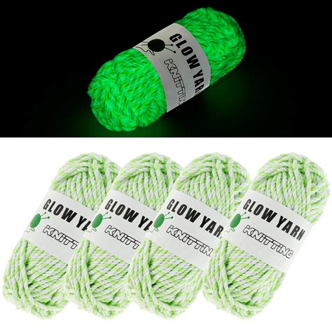 Pcs Glow In The Dark Yarn Luminous Yarn For Crocheting Glowing Yarn