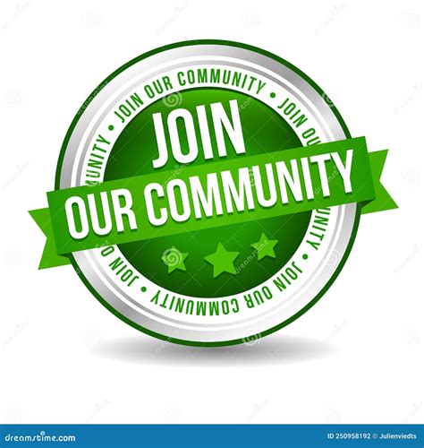 Join Our Community Button Online Badge Marketing Banner With Ribbon