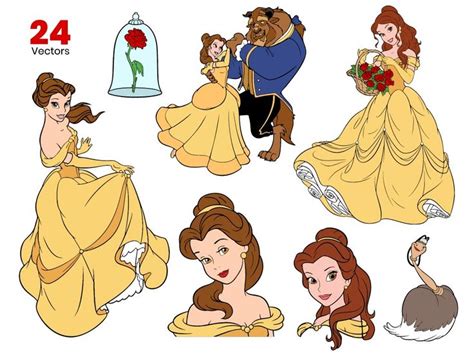 24 Beauty And The Beast Svg Bundle Belle Vector Clipart Beauty And