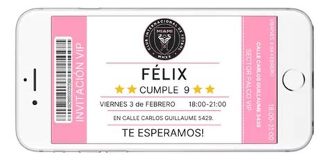 Busca Invitacion Tarjeta Digital Personalizada Messi Inter Miami A La