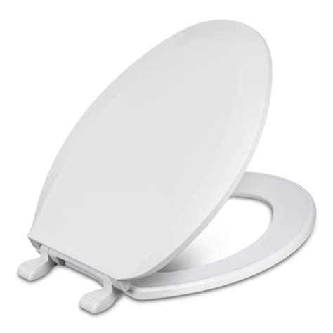 Glacier Bay Elongated Toilet Seat In White The Home Depot Canada