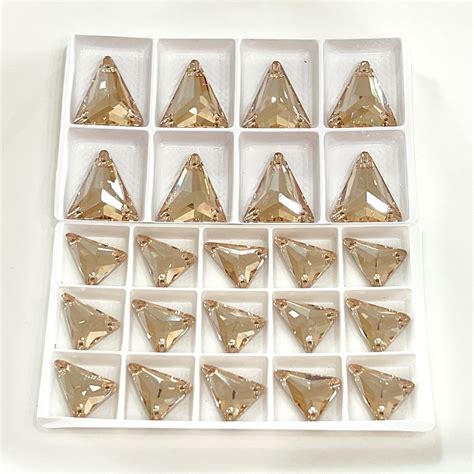 Golden Shadow Honey Isosceles Tall Slim Triangle Sew On Glass