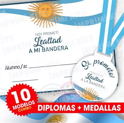 Kit Imprimible Medallas Y Diplomas Promesa Jura A La Bandera En Venta