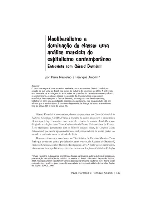 Cite As Principais Características Do Neoliberalismo