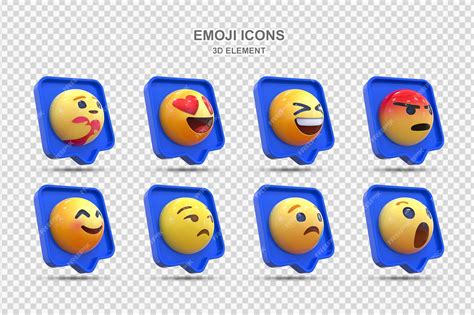 Premium Psd 3d Social Media Reaction Collection Of Emoji Reactions